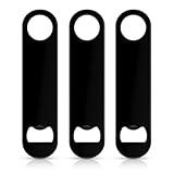 3 Pack Stainless Steel Flat Bottle Opener Heavy Duty Beer Bottle Openers Bartender Bottle Openers Bar Blade Solid Bar Opener Bar Keys for Men Women Restaurant Kitchen Party Supplies (Black)