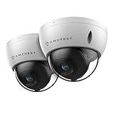 2-Pack Amcrest 5MP POE Camera, Outdoor Vandal Dome Security POE IP Camera, 5-Megapixel, 98ft NightVision, 132° FOV, IP67, MicroSD 256GB (Sold Separately), Cloud, NVR (IP5M-D1188EW-AI-V3)