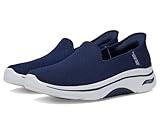 Skechers Women's Go Walk Arch Fit 2.0 Delara Hands Free Slip-Ins Sneaker, Navy/White, 9