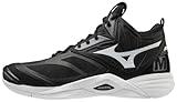 Mizuno Unisex Adult Wave Momentum Mid Volleyball Shoe 10 1/2, Black/White, 12 Women/10.5 Men US