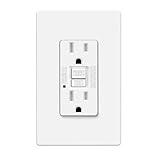 ELECTECK 15 Amp GFCI Outlets, Tamper Resistant, Self-Test GFI Receptacles with LED Indicator, Ground Fault Circuit Interrupter, Decor Screwless Wallplate Included, ETL Listed, White