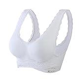 Lightning Deals of Today Women's Daily Bra, Push Up Bras No Underwire High Support Front Closure Front Snaps Full Coverage Easy Close Sports Bras Push up Bras for Women White M