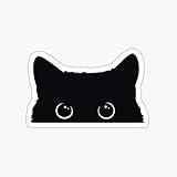 Cute Black Cat Sticker - Sticker Graphic - Stickers for Water Bottles Laptop Meme Stickers Waterproof Aesthetic Vinyl Decals Stickers for Adults Teens