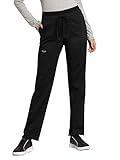 Scrubs for Women Workwear Revolution, Drawstring Cargo Pants Soft Stretch WW105, S, Black