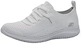 Skechers Women's Ultra Flex Statements Sneaker, White/Silver, 9 W US