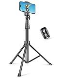 SENSYNE 62" Phone Tripod & Selfie Stick, Extendable Cell Phone Tripod Stand with Wireless Remote and Phone Holder, Compatible with iPhone Android Phone, Camera