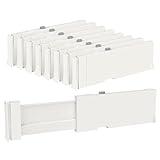 Vtopmart Drawer Dividers for Clothes 8 Pack, Adjustable 4" High Expandable from 11.6"-17" Dresser Drawer Organizer, Plastic Drawers Separators for Dresser, Baby Clothes, Kitchen and Office Storage