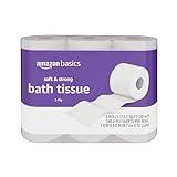 Amazon Basics Soft and Strong 2-Ply Toilet Paper, 6 Ultra Rolls = 24 Regular Rolls, Unscented, 340 Sheet (6 Rolls)