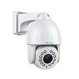 SV3C 15X Optical Zoom POE PTZ Security Camera Outdoor, POE IP Cam with 5MP Auto Tracking, Floodlight Color Night Vision, 2-Way Audio, Metal Shell, RTSP, FTP, SD Card Record, Onvif Conformant (Wired)