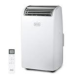 BLACK+DECKER Portable Air Conditioner, 8,150 BTU SACC/CEC (12,000 BTU ASHRAE 128) for Rooms Up To 550 Sq. Ft., Portable AC with Follow Me Remote Control, White