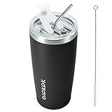 BJPKPK 20 oz Tumbler with Lid and Straw Insulated Travel Coffee Mug Reusable Stainless Steel Thermal Cups,Black