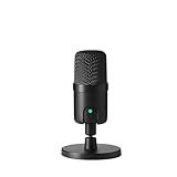 Amazon Basics USB Condenser Microphone for Streaming, Recording, and Podcasting on PC, Plug and Play, Cardioid Pickup, Adjustable Stand with 360° Rotation, 5.8 x 3.4 inches, Black