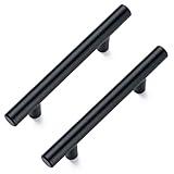 Aegero 10 Pack 5'' Cabinet Pulls Matte Black Stainless Stainless Steel Kitchen Drawer Pulls Cabinets Handles, 3 Inch Hole Center