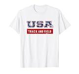 Track and Field 2024 US Flag Patriotic American Sports USA T-Shirt