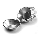 BMIROAMDFE 25 Pieces Egg Tart Molds Tiny Pie Tartlets Dessert Mold Pans Tin Puto Cup Bakeware Cake Cookie Mold, Round Resuable (Aluminum)