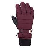 Carhartt womens Quilts Insulated With Waterproof Wicking Insert Cold Weather Gloves, Crabapple, Large US