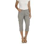 Lee Women's Relaxed Fit Austyn Knit Waist Cargo Capri Pant, Frost Gray, 10