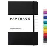 PAPERAGE Lined Journal Notebook, (Black), 160 Pages, Medium 5.7 inches x 8 inches - 100 GSM Thick Paper, Hardcover