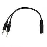 3.5mm Stereo Y Cable, 3.5mm Stereo Female to Dual 3.5mm Stereo Male, 6 inch