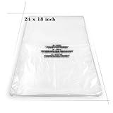 Becko US 18’’ X 24’’ (100 Count) Self Seal Clear Poly Plastic Bags with Suffocation Warning for Shipping, Packaging Clothes, Backpacks, Bedding, Dustproof & Permanent Adhesive