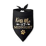 Kiss Me at Midnight Dog Bandana Happy New Year Dog Bandana Holiday Dog Bandana Puppy Bandana Triangle Bibs Scarf Accessories for Small Medium Dogs Pets