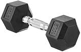 Amazon Basics Rubber Hex Dumbbell Hand Weight, 10 pound, Single, Black