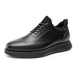 Bruno Marc Men's MaxFlex Dress Sneakers Oxfords Casual Wingtip Brogue Shoes,Size 12,All Black,SBOX2326M