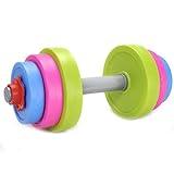 Liberty Imports Adjustable Dumbbell Toy Pretend Workout Set for Kids Gym Exercise - Fill with Beach Sand or Water