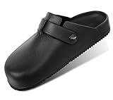 Bigant Womens Clogs,Mercy Mules for Womens Nurse Shoes-Slip on Garden Work Shoes(Black-10 Women/8 Men)