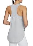 BALEAF Racerback Tank Tops for Women Loose Fit Sleeveless Lightweight Workout Top Long Shirts Soft Breathable Shirt for Yoga Athletic Running Gym Exercise Casual Limestone M