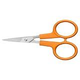 Fiskars Orange-Handled Straight Detail Scissors, Stainless Steel Blades, Ambidextrous Double-loop Handle