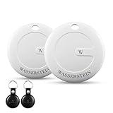 Wasserstein WTag Bluetooth Tracker - MFi Certified Luggage Trackers, Key Tracker, Pet Tracker, Phone Tracker, and More - Works with Apple Find My (Not Compatible with Android) (Black)