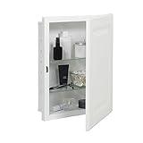 American Pride Medicine Cabinet, Bathroom Wall Cabinet with Easy Recessed Mount Installation, Steel Body with 3 Storage Shelves, 16" W x 20" H, White