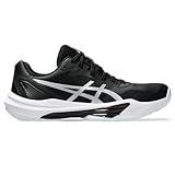 ASICS Men's Sky Elite FlyteFoam 3 Volleyball Shoes, 12, Black/Pure Silver