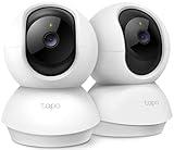 TP-Link Tapo 2K Pan/Tilt Security Camera for Baby Monitor, Dog Camera w/Motion Detection, 2-Way Audio, Siren, Night Vision, Cloud & SD Card Storage, Works with Alexa & Google Home, 2-Pack (C210P2)