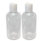 Plastic Squeeze Bottles with Disc Cap, 8 oz/2-Pack, Travel Size, Refillable, BPA-Free, Leak Proof, for Cosmetics, Shampoo, Lotion, Body Soap, Essential Oils, Household Use, and Personal Care