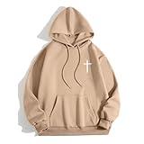 Generic Jesus Loves You,Men's Oversized Christian Hoodies Letter Graphic Print Drawstring Pullover Hoodies Loose Fit Y2K Hoodies With Pocket Khaki, Large