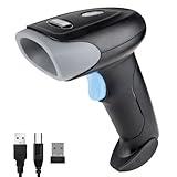 JIAN BOLAND Wireless Barcode Scanner 1D QR Scanner Wireless Handheld Laser Bar Code Reader 3-in-1 with Bluetooth & 2.4G Wireless & USB Wired Works with iPad, Android Phone, iPhone, Laptop-U26