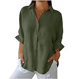 daily deals of The day prime today only Women Casual Half Sleeve Button Down Shirts Summer Solid Casual Cotton Linen Tops Tie Back Design Fashion T Shirt womens graphic tshirts Green L