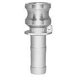 AF Hydro Stainless Steel 316 Cam and Groove Hose Fitting, 1/2" Type E Male Adapter Coupler with Hose Shank, Pressure Rating up to 150 PSI, Easy Connect and Disconnect Low Pressure Camlock