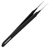 Ingrown Hair Tweezers | Pointed Tip | Black |Precision Stainless Steel | Extra Sharp and Perfectly Aligned for Ingrown Hair Treatment & Splinter Removal For Men and Women | By Tweezees