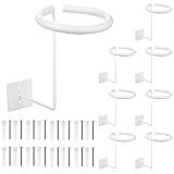 Helmet Holder Rack Helmet Wall Mount Rack Stand Set Metal White Multifunctional Helmet Rack Hanger Motorcycle Accessories for Motorcycle Helmet Jacket Coats Hats Ball Storage Rack, 8 Pieces