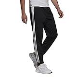 adidas mens Essentials Warm-Up Tapered 3-Stripes Track Pants, Black/White, Medium US