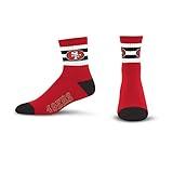 For Bare Feet NFL San Francisco 49ers 5 Stripe Logo Quarter Sock Team Color Large