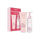 The Face Shop Rice Water Bright Double Cleansing Duo Set with Ceramide, Korean Skin Care, Gentle Face Wash & Pore Control Cleansing Oil, Hydrating, Moisturizing, Vegan Facial Cleanser, Makeup Remover