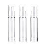 BlingKingdom 3pcs Empty Airless Pump Bottle Refillable Clear Travel Lotion Pump Containers Vacuum Cosmetic Container Vacuum Press Pump Bottles for DIY Foundation, Gel, Essence, Moisturiser (10Ml)