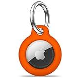 MOLOSLEEVE Airtag Holder Air Tag Case with Keychain, Anti-Scratch Airtags Key Chain for Apple Air Tags, Airtag Accessories for GPS Item Finder Tracker,Orange