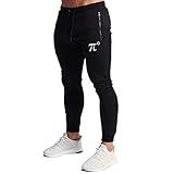 Wangdo Men's Joggers Sweatpants Gym Training Workout Pants Slim Fit with Zipper Pockets(Black-M)