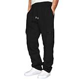 Cargo Sweatpants for Men,Daily Deals of The Day Prime Today Only,Men's Joggers Sweatpants Gym Running Workout Pants Athletic Drawstring Joggers with Pockets Joggers, S-5Xl,1-Black,Xx-Large