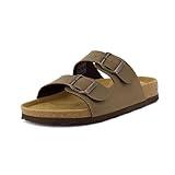 CUSHIONAIRE Women's Lane Cork Footbed Sandal With +Comfort, Brown, 9